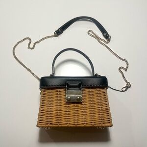 Zara Rattan Box Bag (NWOT)